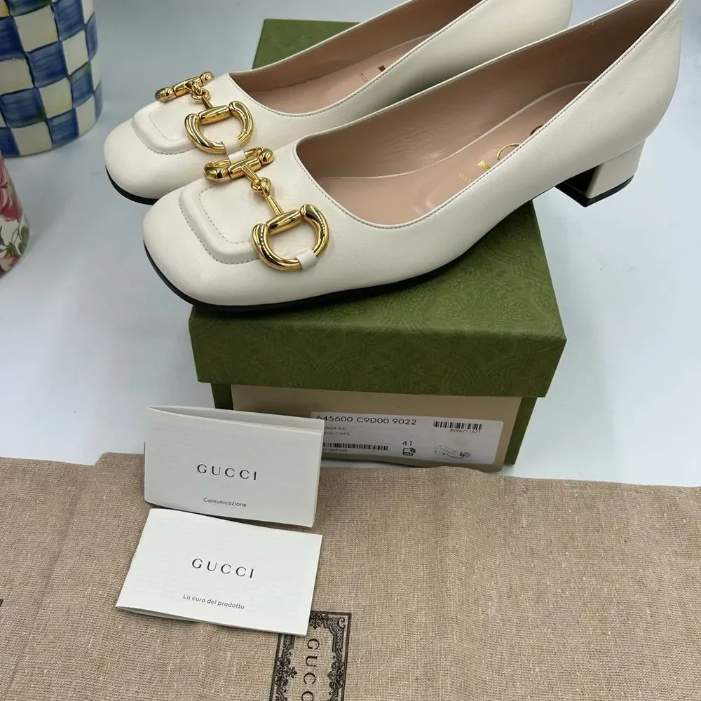 Women's Gucci horse bit leather ballet flats size 41 made in Italy